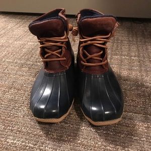 SPERRY TOP SIDER NAVY WOMENS DUCK BOOTS SIZE 7.5